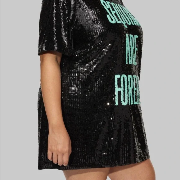 RARE Taylor Swift Sequins Are Forever T-Shirt Dress The Life Of A Showgirl NEW - Picture 5 of 7
